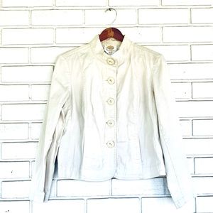 Talbots Mandarin Jacket Cream Ten Petite
